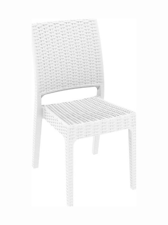 Καρέκλα Εξωτερικού Χώρου Πολυπροπυλενίου Florida Λευκή 45x52x87εκ.