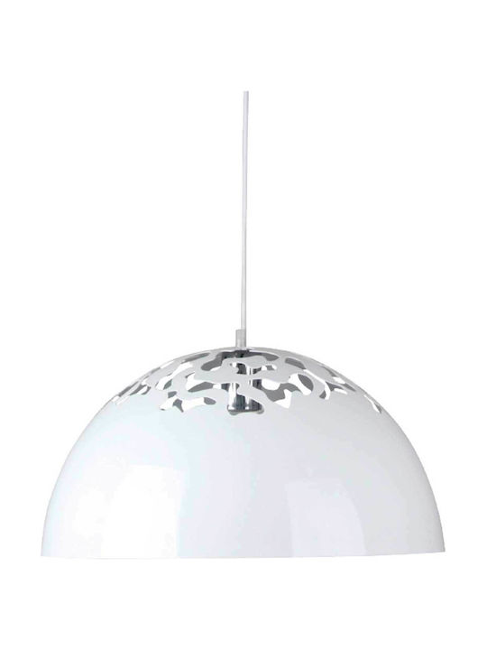 Aca Pendant Light White Bell with Socket E27 40x40cm