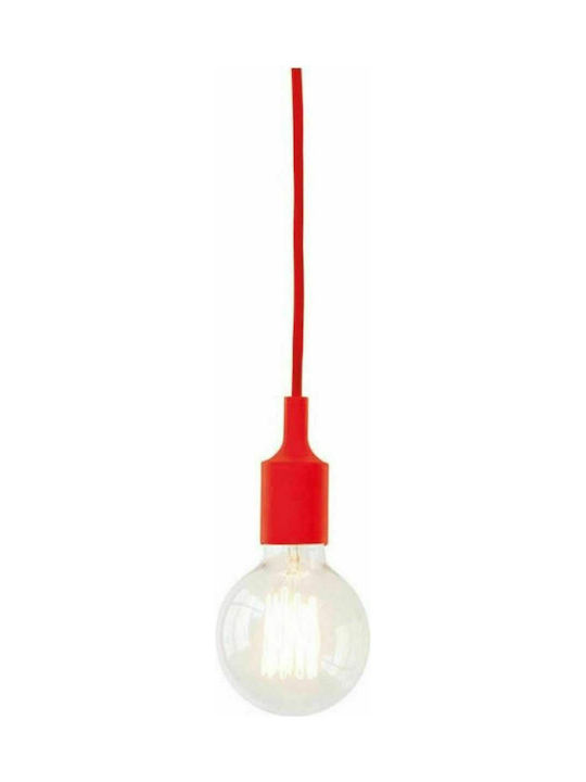 Aca Pendant Light Suspension for Socket E27 Red