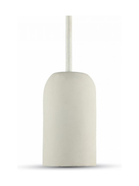 V-TAC Cement Μοντέρνο Κρεμαστό Φωτιστικό Ανάρτηση με Ντουί E27 σε Λευκό Χρώμα