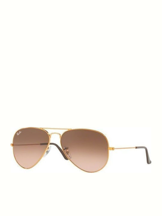 Ray Ban Aviator Unisex Sunglasses with Gold Met...