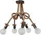 Heronia Plex 5/L Rope Hängelampe Kronleuchter mit Seil für 5 Lampen E27 Braun