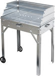 Thermogatz Γαλβανιζέ Charcoal Grill with Wheels 80x40cm