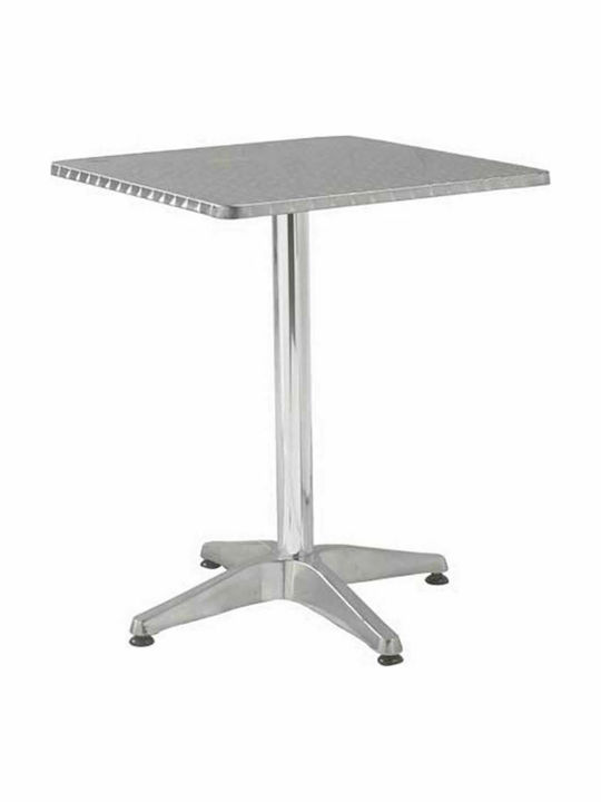 Tisch Café für kleine Außenbereiche Stabil Palma Silber 60x60x70cm