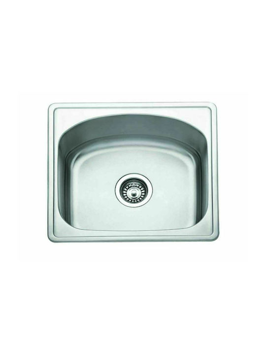 Gloria Tetras 363 Drop-In Kitchen Inox Satin Sink L36xW34.5cm Silver