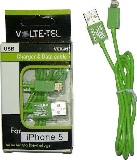 Volte-Tel Regular USB to Lightning Cable Πράσινο 1m (8108839)