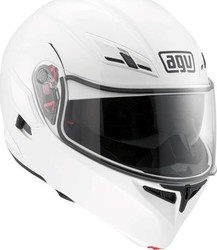 AGV Compact-ST Pinlock Solid White Κράνος Μηχανής Flip-Up 1750gr με Sunvisor