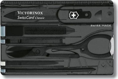 Victorinox Swisscard Karten-Multitool Schwarz mit Klinge aus Rostfreier Stahl in Scheide