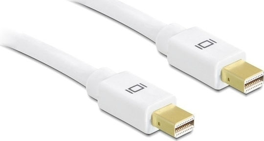 DeLock Кабел mini DisplayPort мъжки - mini DisplayPort мъжки 1м Бял (82794)