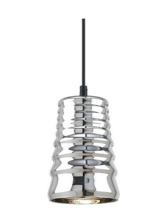 Luma Pendant Light Silver Bell with Socket E27 13x21cm