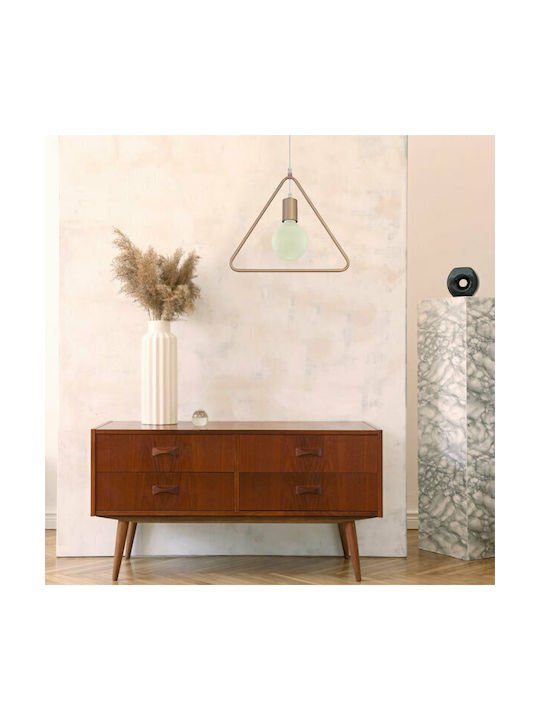 V-TAC Triangle Pendant Light Gold with Socket E27 32x32x135cm