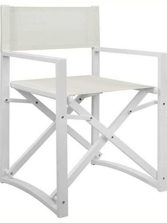 Καρέκλα Σκηνοθέτη Αλουμινίου Λευκή 57x48.5x85.5εκ.