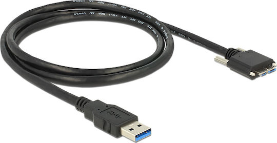DeLock Regular USB 3.0 to micro USB Cable Μαύρο 1m (83597)