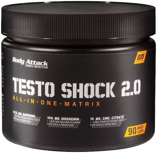Body Attack Testo Shock 2.0 Хранителна Добавка За Либидо И Подкрепа На Тестостерона 90 Капсули