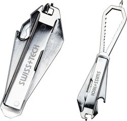 Swiss Tech Micro-slim Multi-tool Keychain Silver with Blade made of Stainless Steel