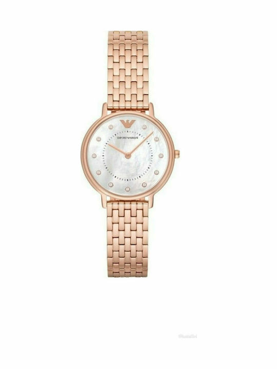 Emporio Armani Kappa Ανδρικό Ρολόι 32mm Μπαταρίας με Ροζ Χρυσό Μεταλλικό Μπρασελέ