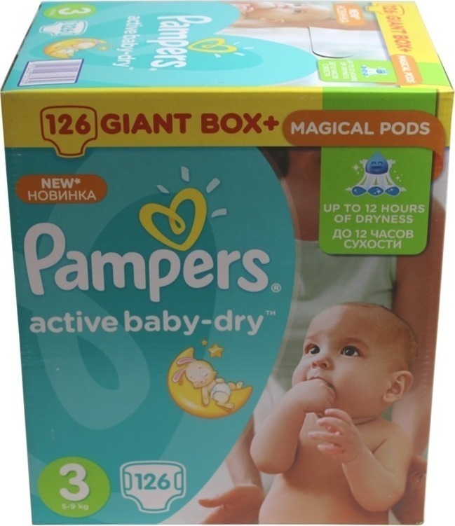 Pampers Active Baby Dry Giant Box Plus No3 (59kg) 126 τμχ Skroutz.gr