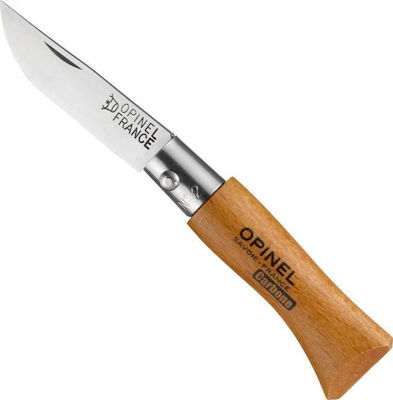 Opinel Carbon No 2 Pocket Knife Beige with Blade made of Carbon Steel