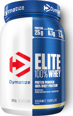 Dymatize Elite 100% Whey Πρωτεΐνη Ορού Γάλακτος Χωρίς Γλουτένη με Γεύση Gourmet Vanilla 907gr