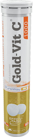 Olimp Sport Nutrition Gold-Vit C 1000 Multivitamin for Energy & Immune System Boost 1000mg Orange 20 eff. tabs