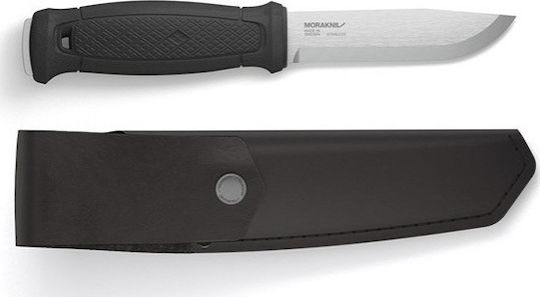 Morakniv Garberg with Leather Case Knife Black with Blade made of Stainless Steel in Sheath