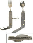 Mil-Tec 6 in 1 Pocket Set Pocket Knife Silver with Blade made of Stainless Steel in Sheath