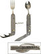 Mil-Tec 6 in 1 Pocket Set Pocket Knife Silver with Blade made of Stainless Steel in Sheath