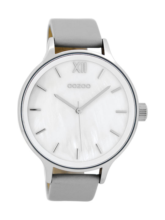 Oozoo Timepieces Watch with Gray Leather Strap