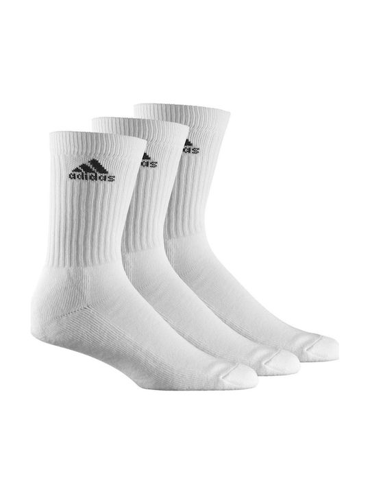 Adidas 3-Stripes Performance Αθλητικές Κάλτσες Λευκές 3 Ζεύγη