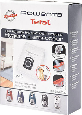 Rowenta Hygiene+ Antiodour Vacuum Cleaner Bags 4pcs Compatible with Rowenta Vacuum Cleaners