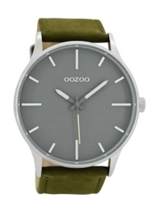 Oozoo Timepieces Watch Battery with Green Leather Strap