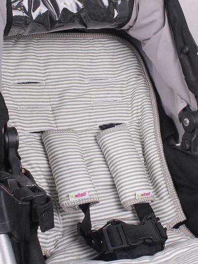 Minene Stroller Seat Liner Double Sided Stripes 35x75cm Grey