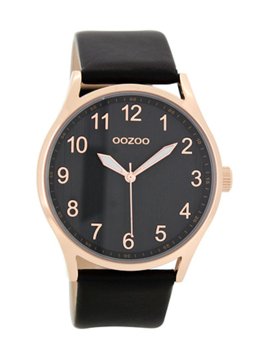 Oozoo Watch Battery with Black Leather Strap C8644