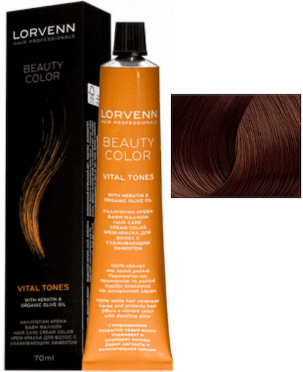 Lorvenn Beauty Color Vital Tones Vopsea De Păr 7.67 Blond Roșcat Cafeniu 70ml