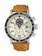 Citizen Eco Drive Herrenuhr 44mm Chronograph Eco - Antrieb mit Braun Lederarmband
