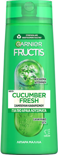 Garnier Fructis Non Stop Pure Cucumber Σαμπουάν Αναδόμησης/Θρέψης & Βαθύ Καθαρισμού για Λιπαρά Μαλλιά 400ml