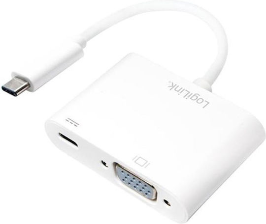 LogiLink Converter USB-C male to USB-C / VGA female White 1pcs UA0259