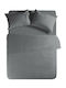 Nef-Nef Homeware Sheet Semi Double with Elastic 120x200+30cm. Basic 016797 727 Dark Grey