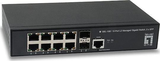 Level One GEL-1061 Gestionat L2 Switch cu 8 Porturi Gigabit (1Gbps) Ethernet și 2 Porturi SFP