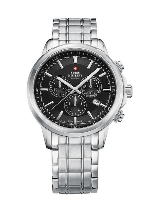 Swiss Military by Chrono Chronograph Watch Chronograph Battery with Silver Metal Bracelet