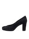 Stefania Suede Black Heels Black