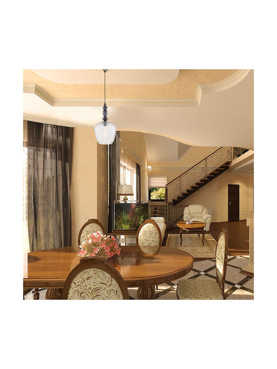 Viokef Salem Κρεμαστό Φωτιστικό Διάφανο με Ντουί E27 25x250εκ.