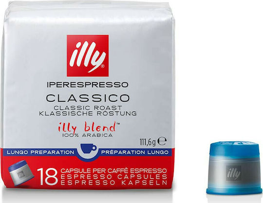 Illy Capsules Espresso Iperespresso Lungo Classico Compatible with Machine Iperespresso 18caps,tobolek