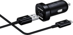 Samsung Car Charger Black Total Intensity 2A Fast Charging with a Port USB with Cable Micro-USB