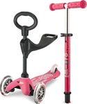 Micro Kids Scooter Mini 3 in 1 Deluxe 3-Wheel with Seat for 1-5 Years Pink