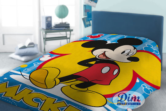 Dimcol Waffle Blanket Disney Mickey Multicolour 160x240cm