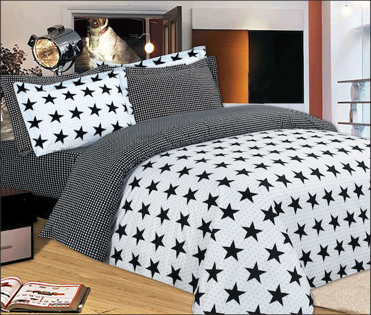 Le Blanc Premium Oxford Star Σετ Σεντόνια Υπέρδιπλα 230x245εκ. Μαύρο (4τμχ)