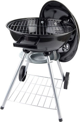 BBQ Collection 89871 70x50x49cm Στρογγυλή Ψησταριά Κάρβουνου με Καπάκι και Ρόδες 50εκ.