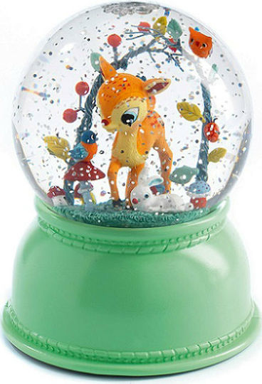 Djeco Kids Decorative Lamp Night Snow Globe Deer Green
