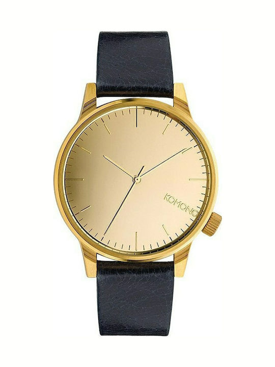 Komono Winston Mirror Γυναικείο Ρολόι 36mm με Πράσινο Δερμάτινο Λουράκι